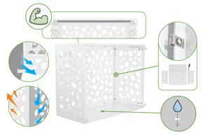 Air Conditioner & Heat Pump Cover ANETO SUNNY Aluminium White with Bottom Panel - Size M 9