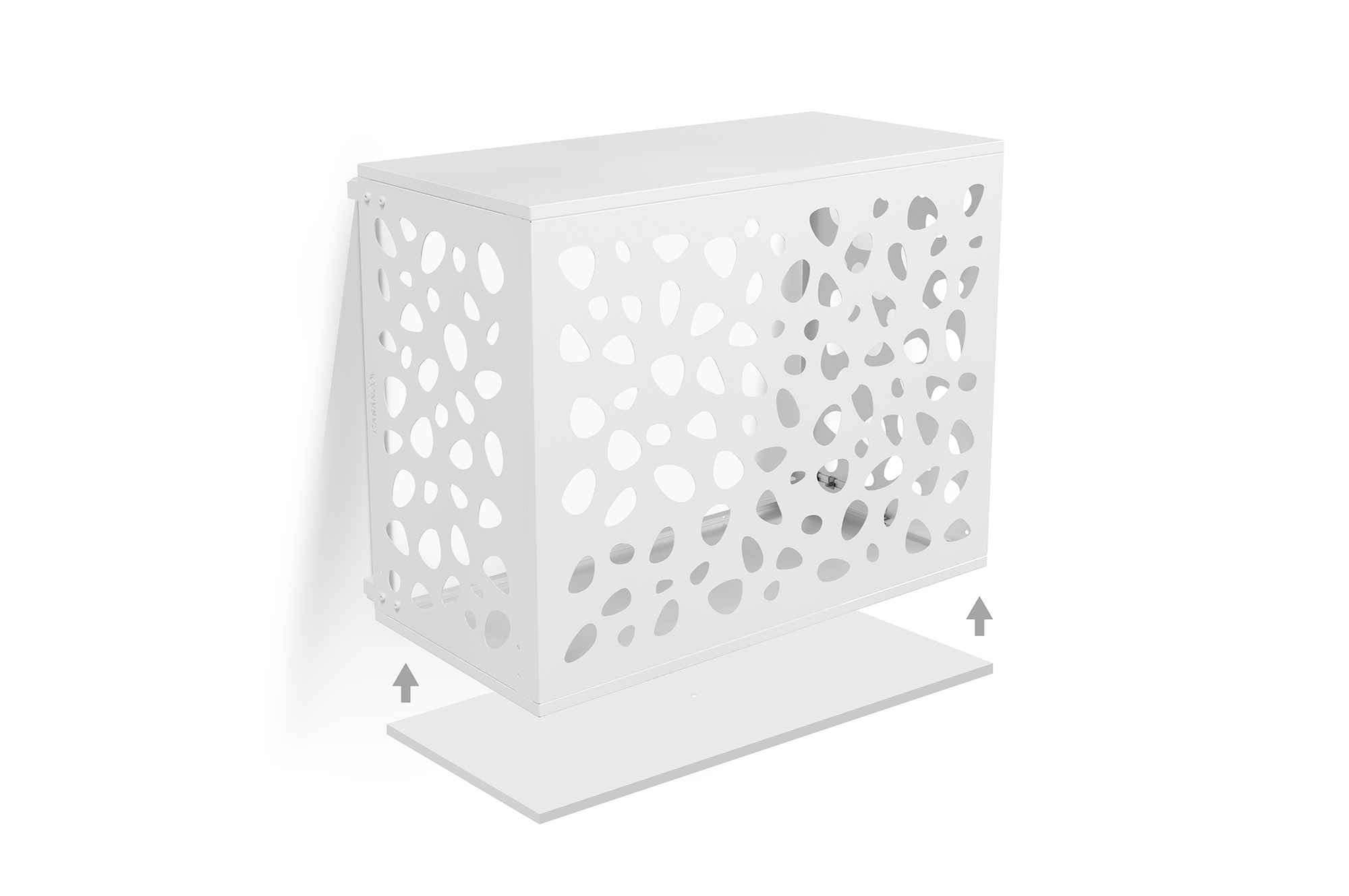 Capac aer condiționat Aneto Sunny din aluminiu alb cu panou inferior - mărimea M 2