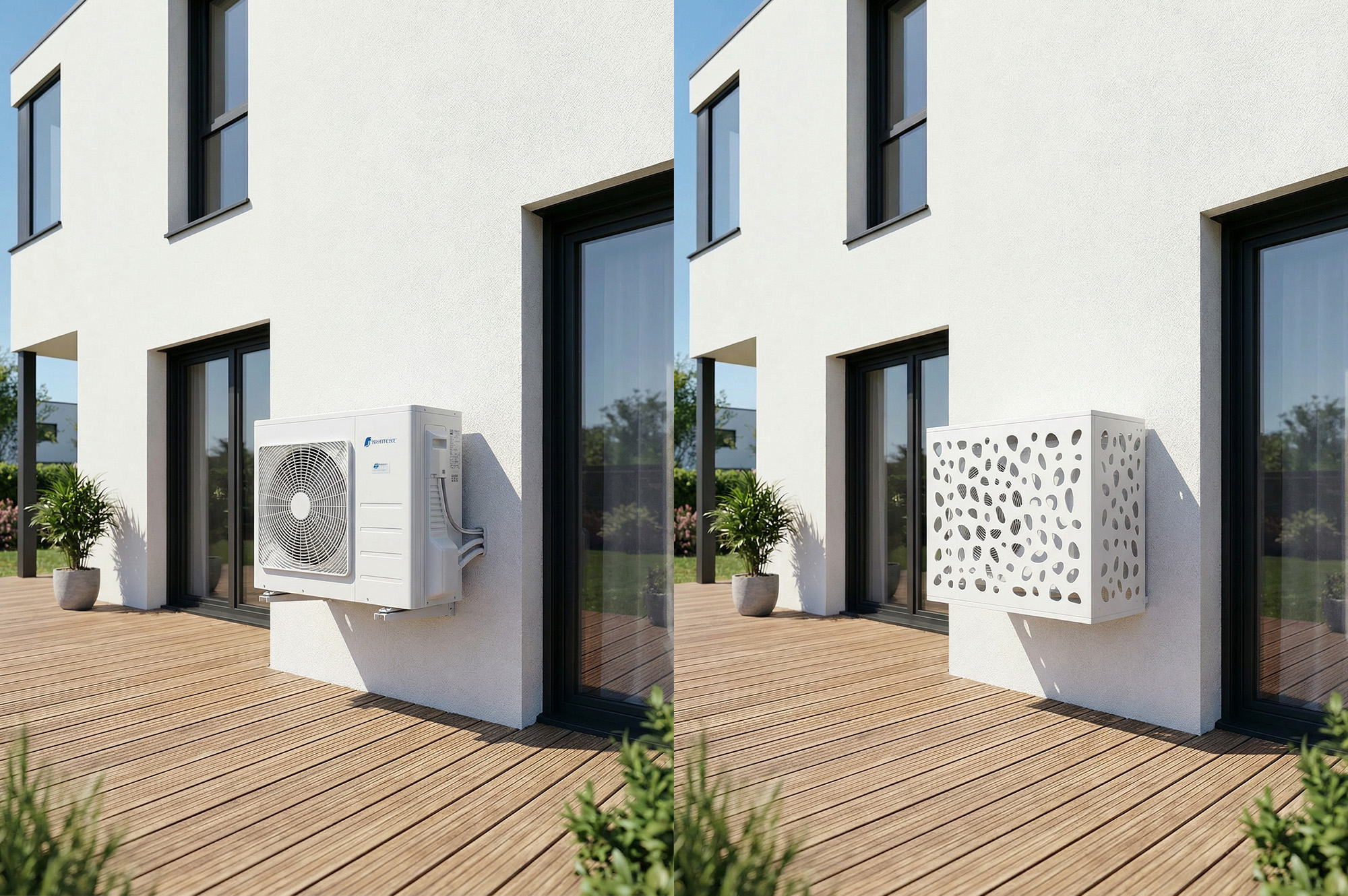 Capac aer condiționat Aneto Sunny din aluminiu alb cu panou inferior - mărimea M 12