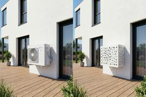 Air Conditioner & Heat Pump Cover ANETO SUNNY Aluminium White with Bottom Panel - Size M 12