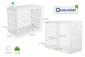 Air Conditioner & Heat Pump Cover ANETO SUNNY Aluminium White with Bottom Panel - Size M 3