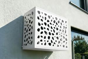 Air Conditioner & Heat Pump Cover ANETO SUNNY Aluminium White with Bottom Panel - Size M main image