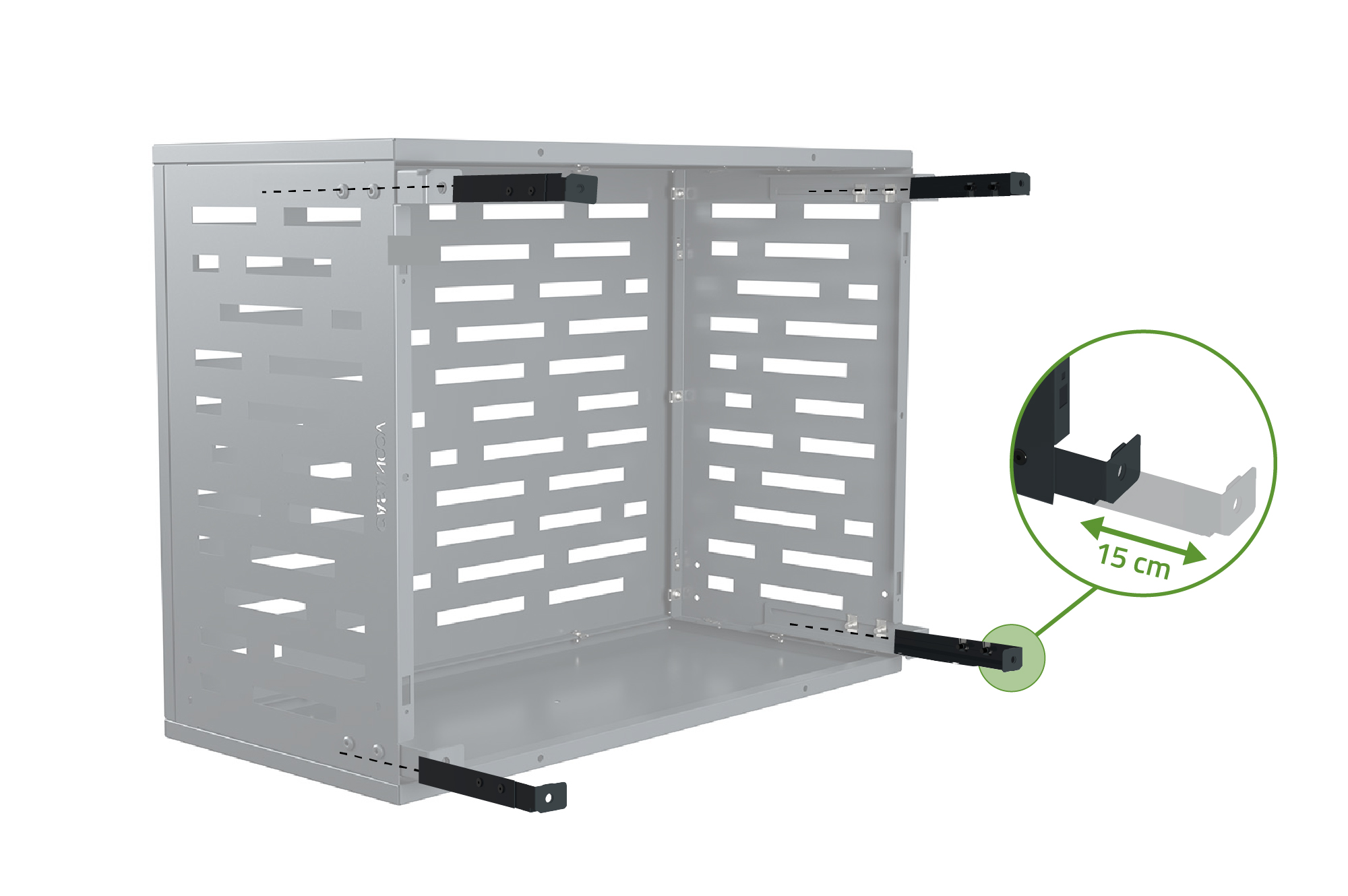 Aneto Arlberg grijze aluminium airconditionerhoes met bodemplaat - maat S 8