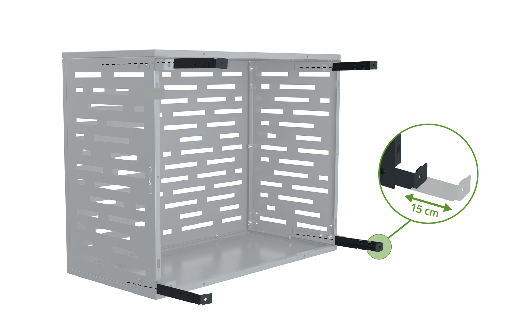 Capac aer condiționat Aneto Arlberg din aluminiu gri cu panou inferior - mărimea M 8