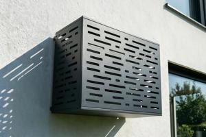 Air Conditioner & Heat Pump Cover ANETO ARLBERG Aluminium Grey with Bottom Panel - Size M main image