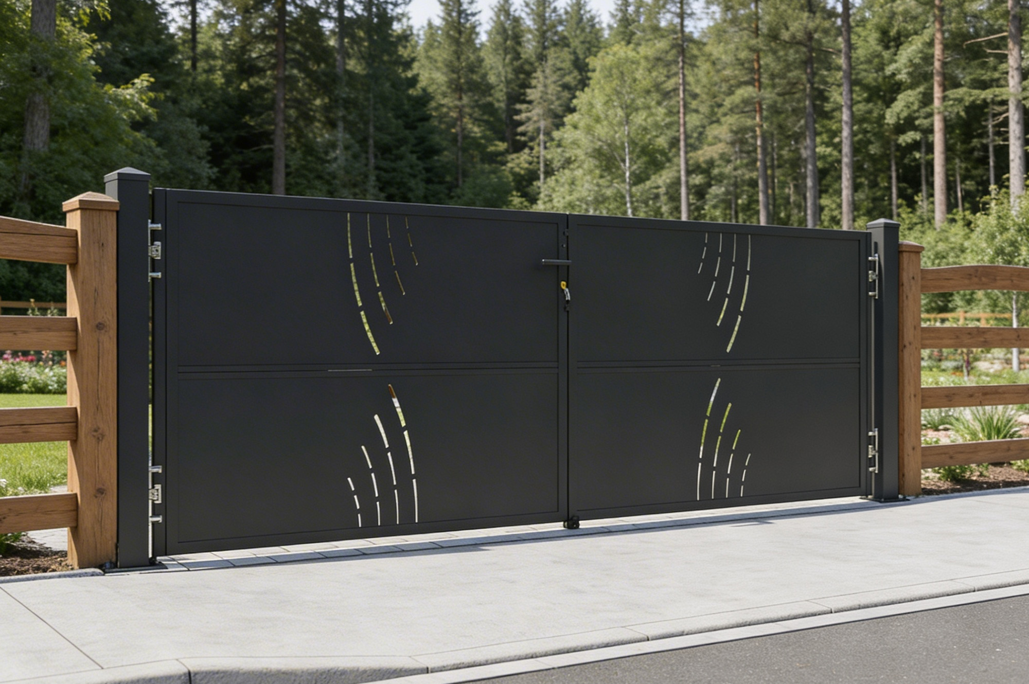 2 CARMO geležinių stulpų rinkinys, 10x10 cm, aukštis 125 cm, juodi 11