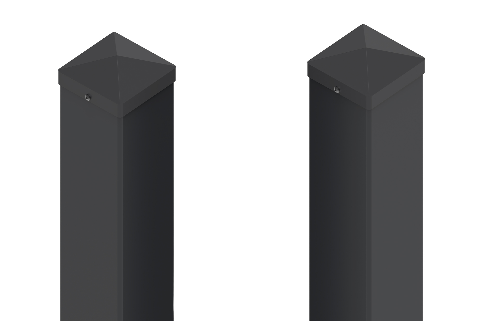 2 CARMO geležinių stulpų rinkinys, 10x10 cm, aukštis 125 cm, juodi 10