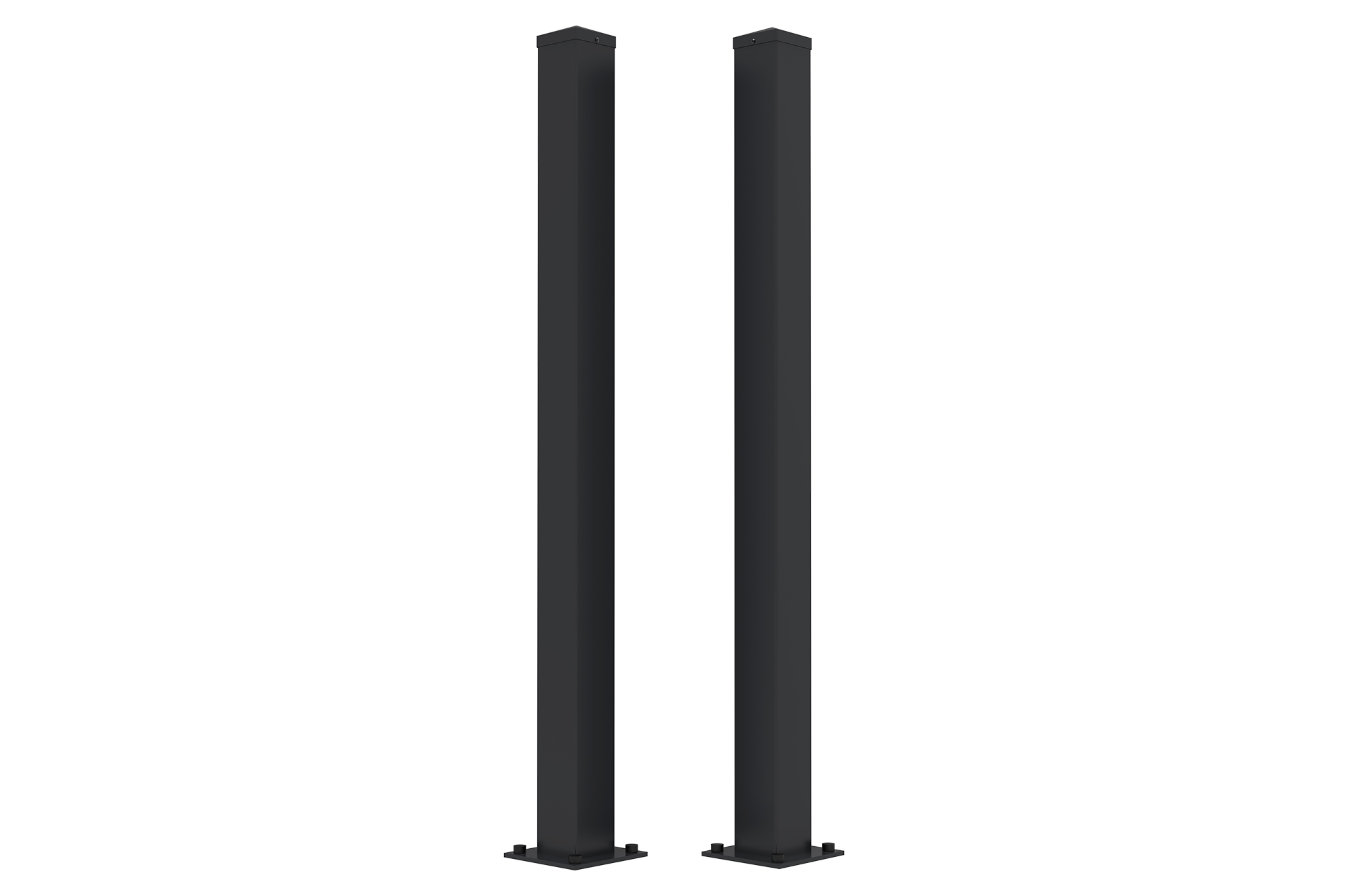 Zestaw 2 słupków żelaznych CARMO 10x10cm wys. 145cm czarny 1