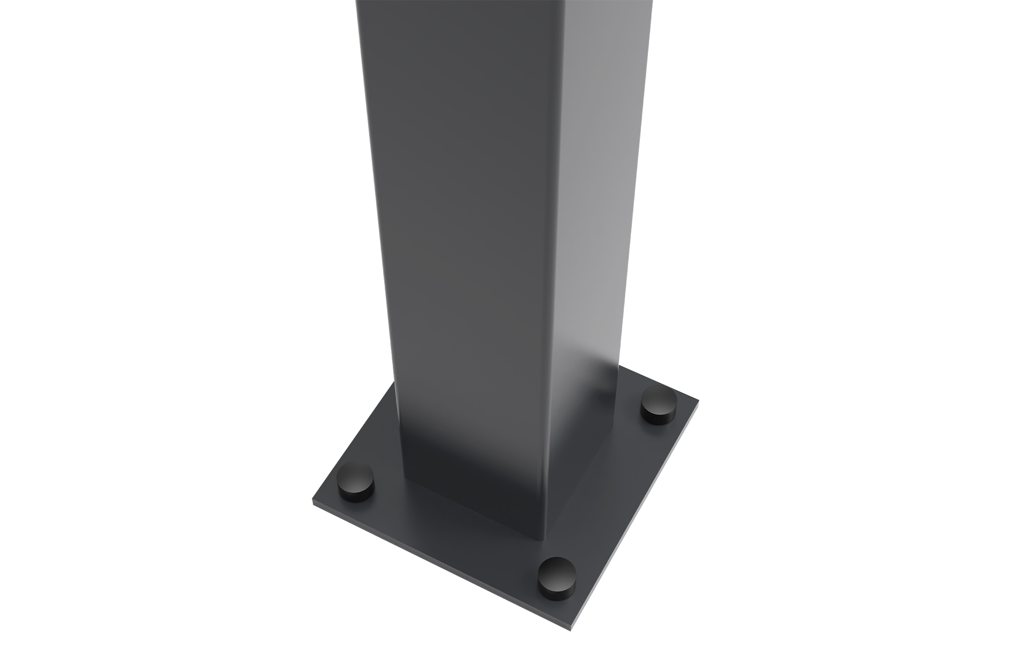 2 CARMO dzelzs stabu komplekts, 10x10cm, augstums 165cm, melns 8