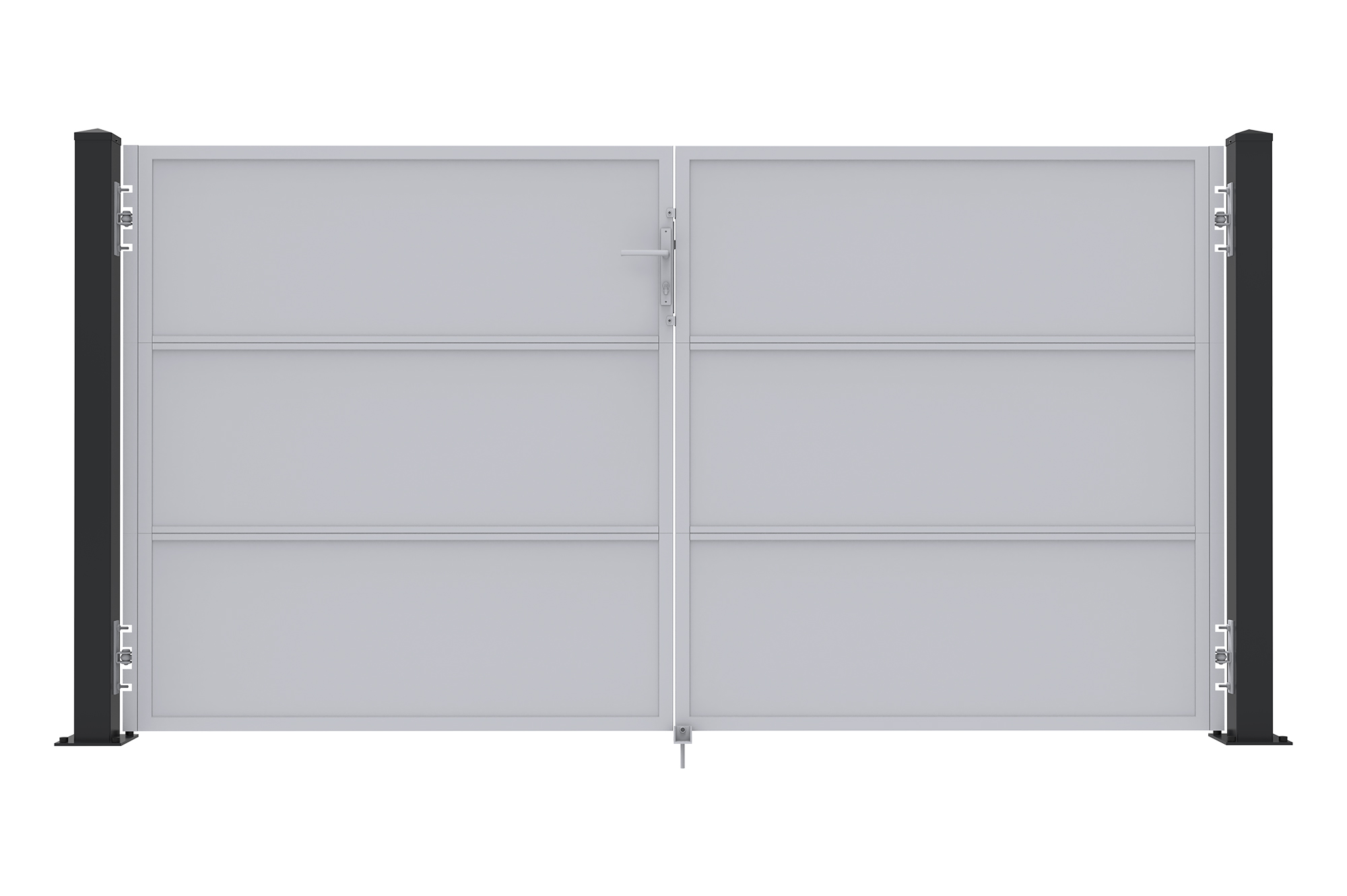 2 CARMO dzelzs stabu komplekts, 10x10cm, augstums 165cm, melns 6