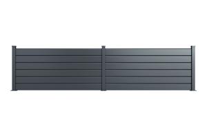 Clôture sur muret aluminium persienne 2m VANO H.90cm gris 3