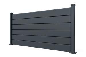 Clôture sur muret aluminium persienne 2m VANO H.90cm gris 4