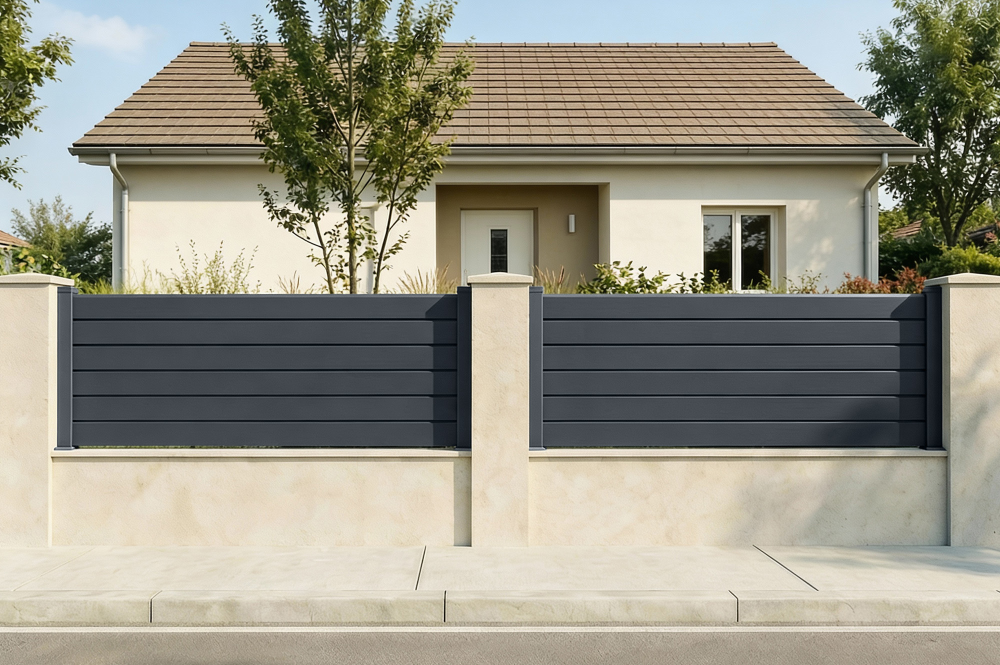 Panou de gard 2m VANO H.90cm aluminiu gri 11