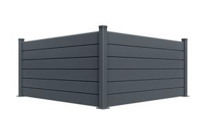 Clôture sur muret aluminium persienne 2m VANO H.90cm gris 6