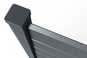 Clôture sur muret aluminium persienne 2m VANO H.90cm gris 8