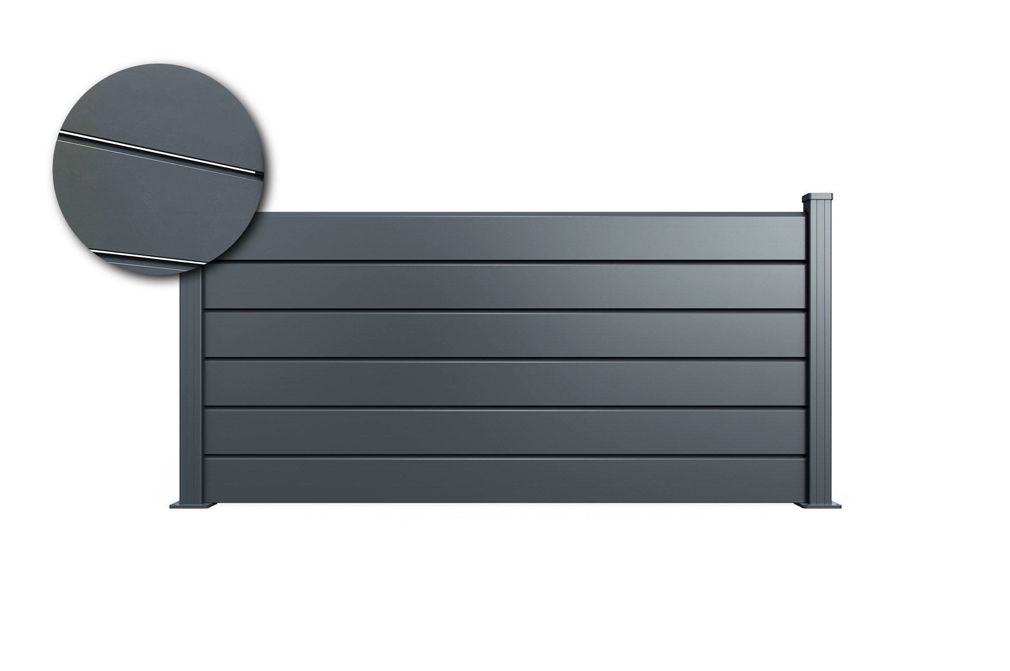 Panou de gard 2m VANO H.90cm aluminiu gri 2