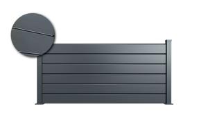 Clôture sur muret aluminium persienne 2m VANO H.90cm gris 2