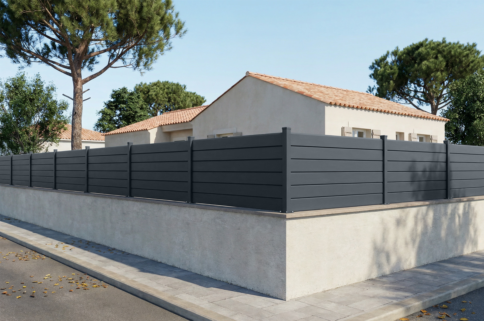 Panou de gard VANO de 6 m, înălțime 90 cm, aluminiu gri 13