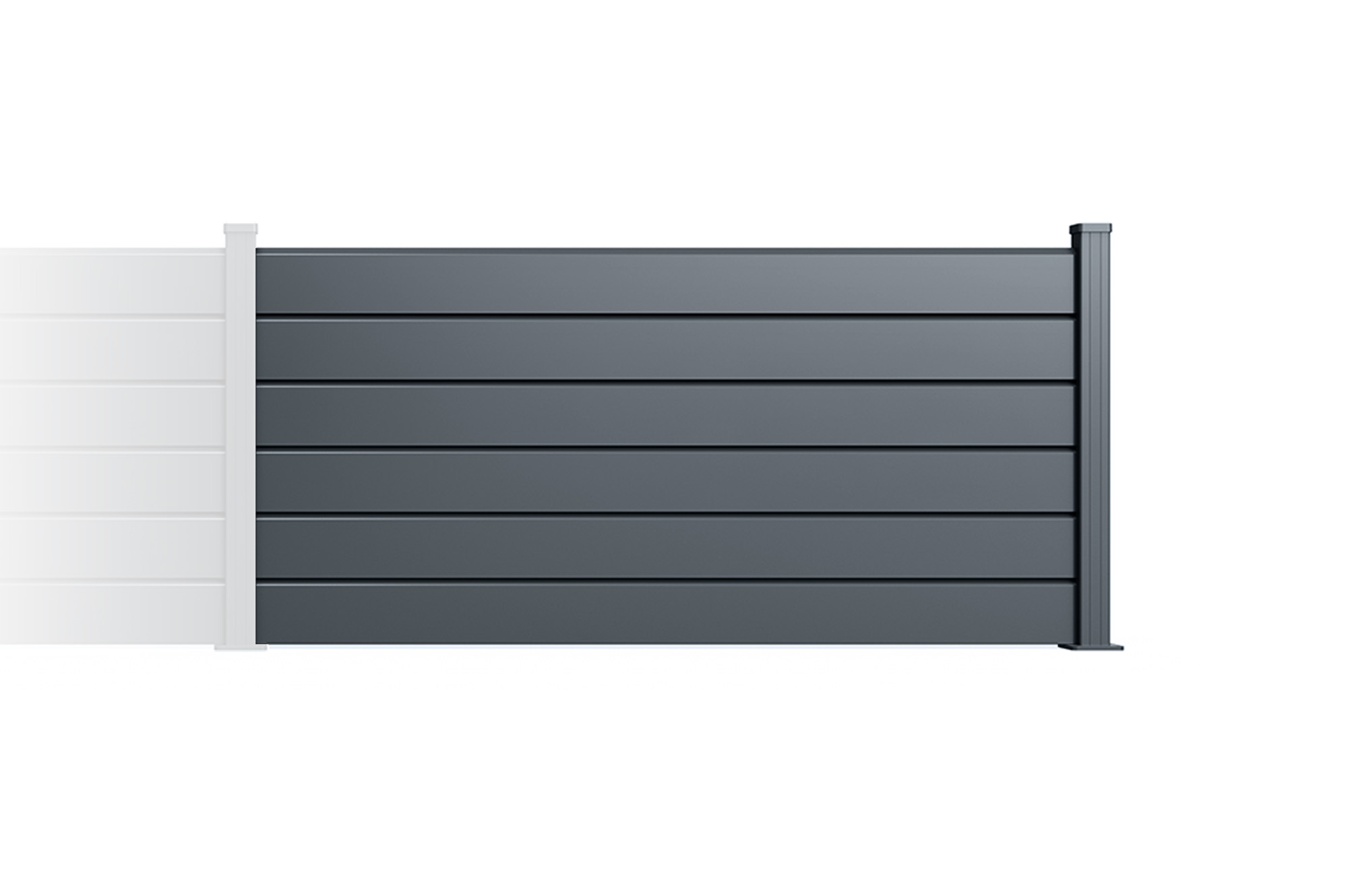 Kit extensie gard 2m VANO H.90cm gri aluminiu 1