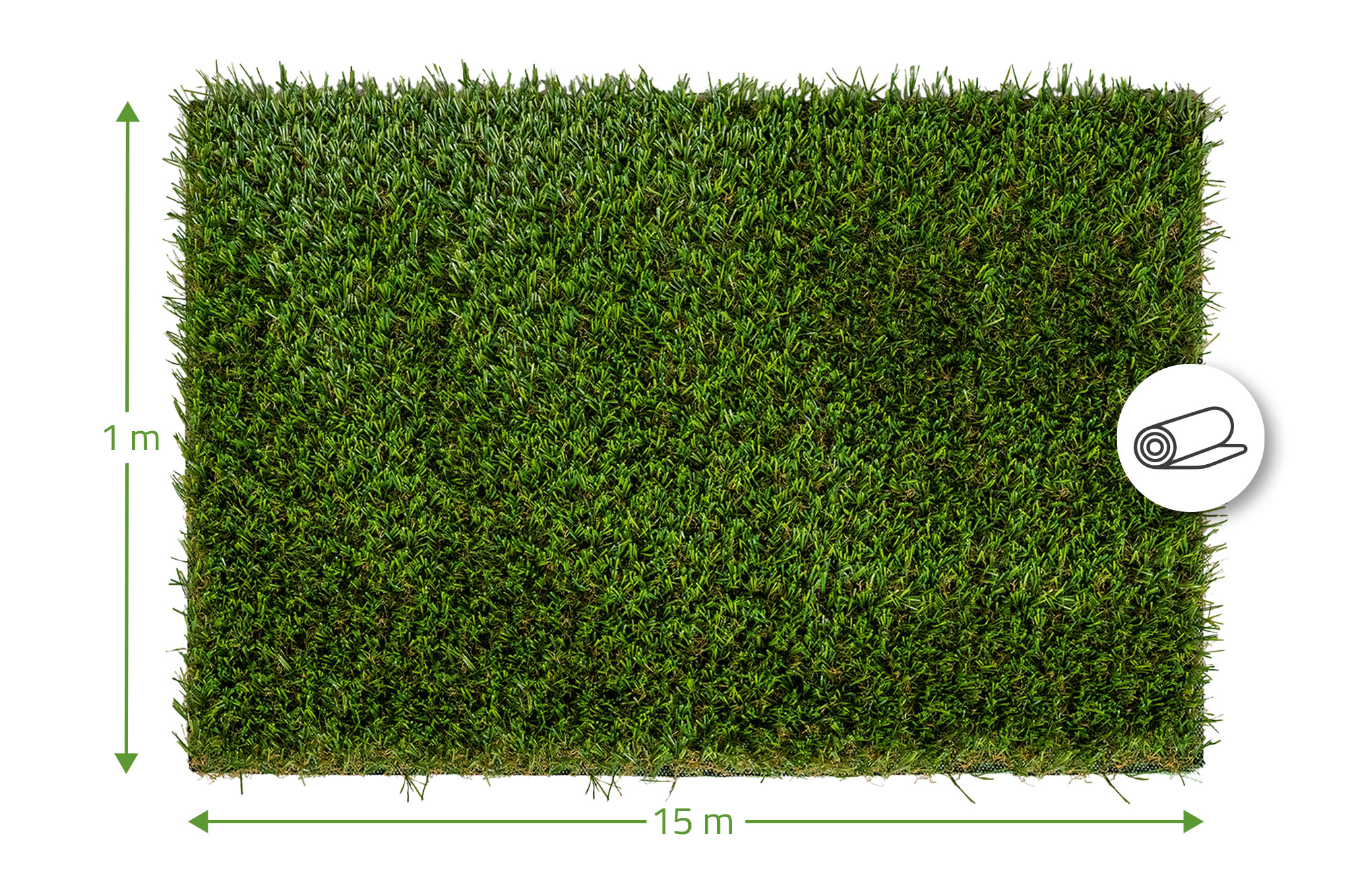 PELMO synthetic turf 1m x 15m - 20mm 2