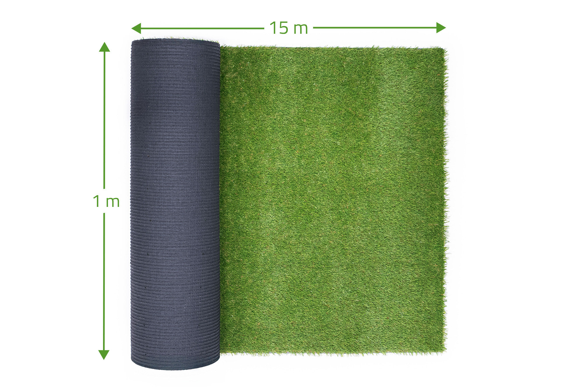 PELMO Kunstrasen 1 m x 15 m - 20 mm 3