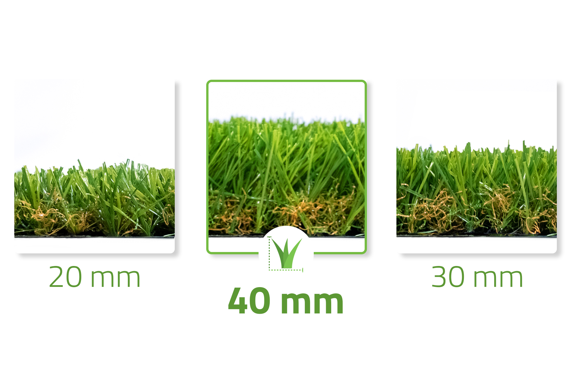 PELMO Kunstrasen 1 m x 5 m - 40 mm 5