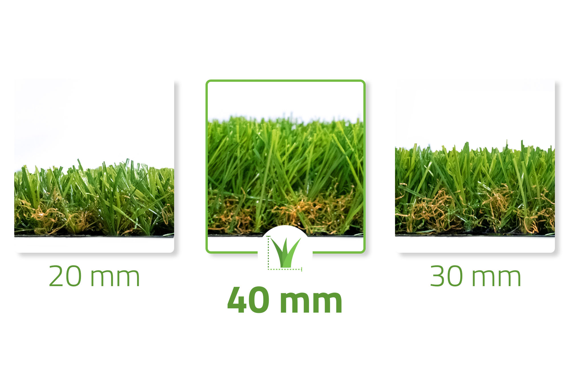 PELMO kunstgras 1m x 5m - 40mm 3