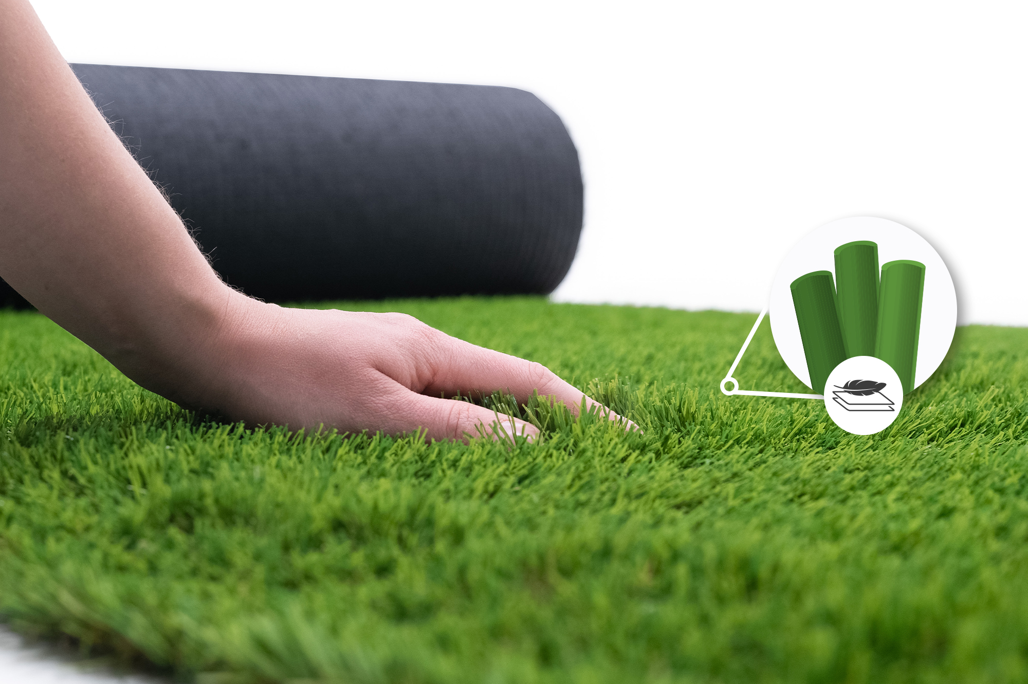 PELMO Kunstrasen 1 m x 5 m - 40 mm 8