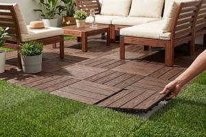 Pack of 30 RILA brown composite interlocking terrace tiles, 30x30cm 11
