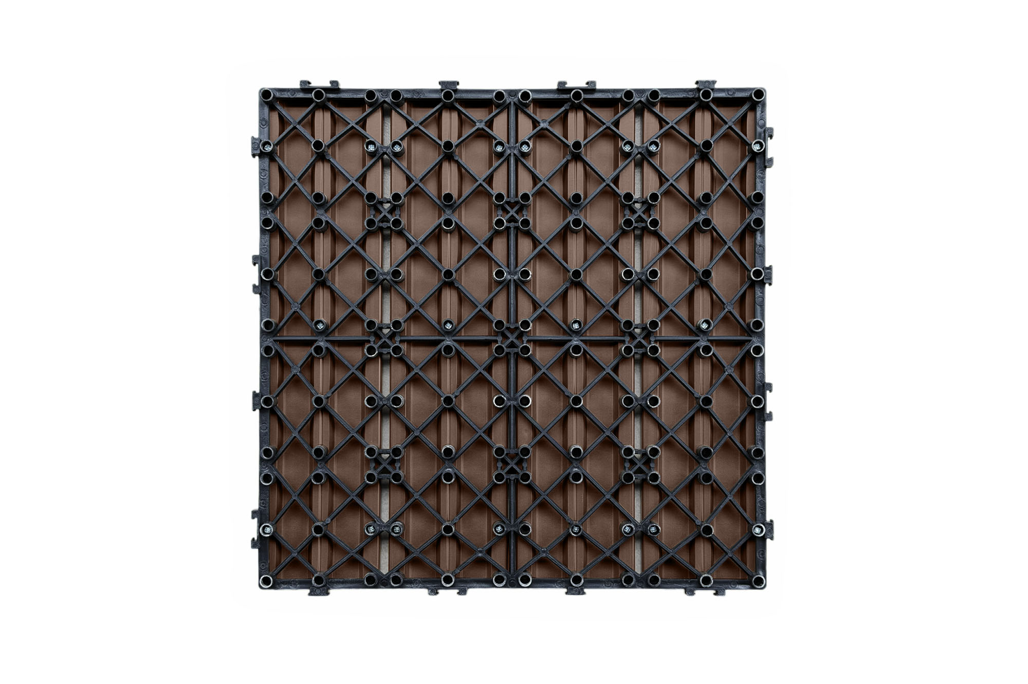 Balenie 30 hnedých kompozitných zámkových terasových dlaždíc RILA, 30x30 cm 12