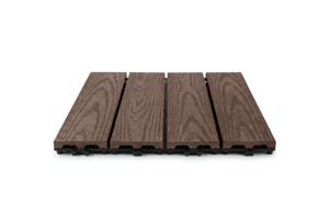 Pack of 30 RILA brown composite interlocking terrace tiles, 30x30cm 14