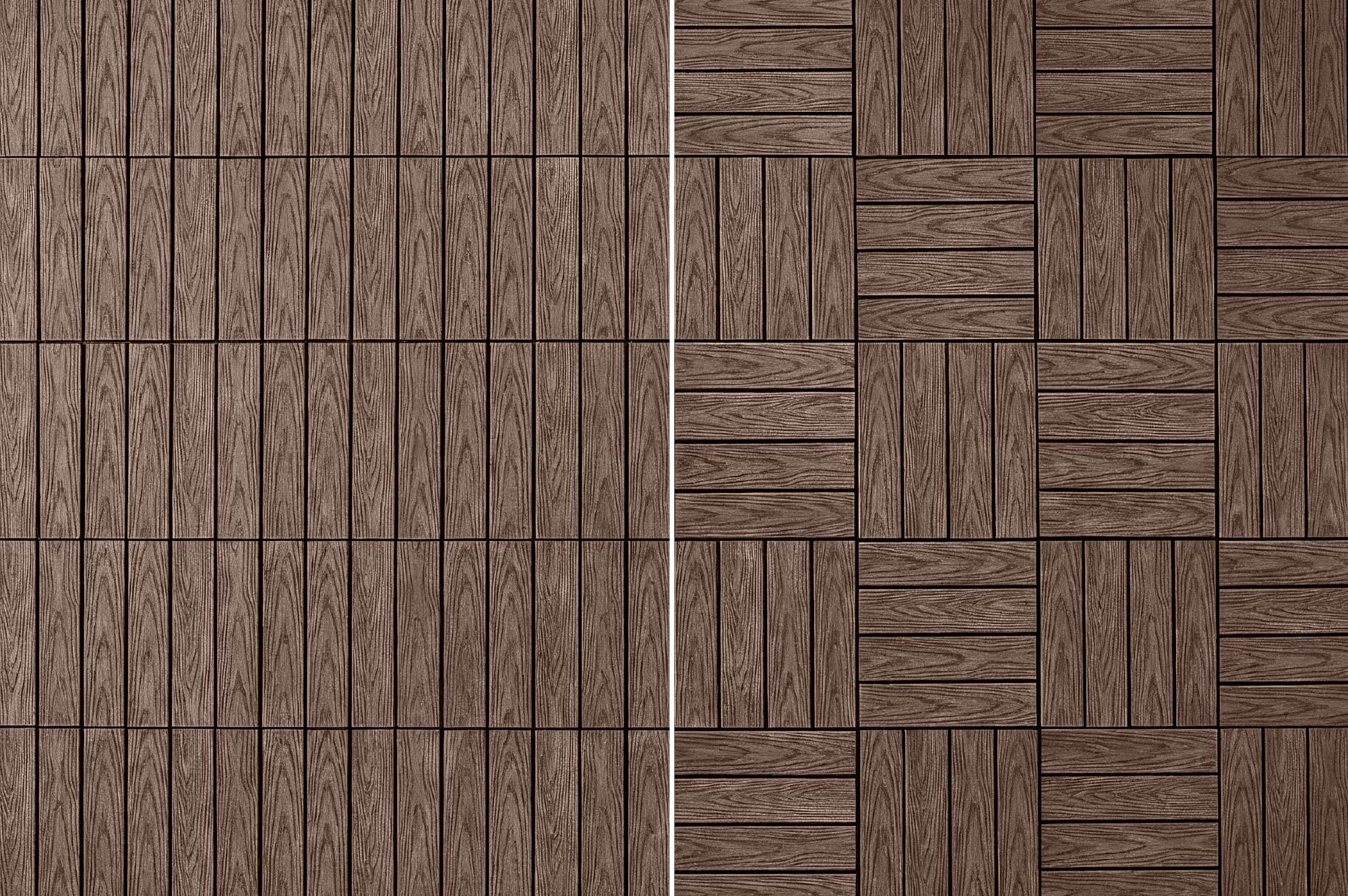 Balenie 30 hnedých kompozitných zámkových terasových dlaždíc RILA, 30x30 cm 5