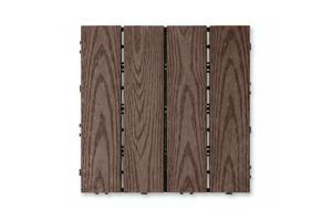 Pack of 30 RILA brown composite interlocking terrace tiles, 30x30cm 12