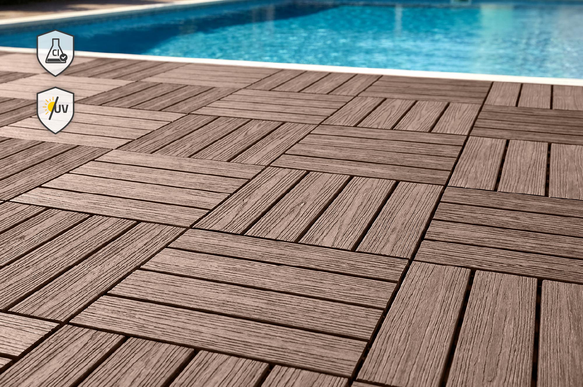 Balenie 30 hnedých kompozitných zámkových terasových dlaždíc RILA, 30x30 cm 7