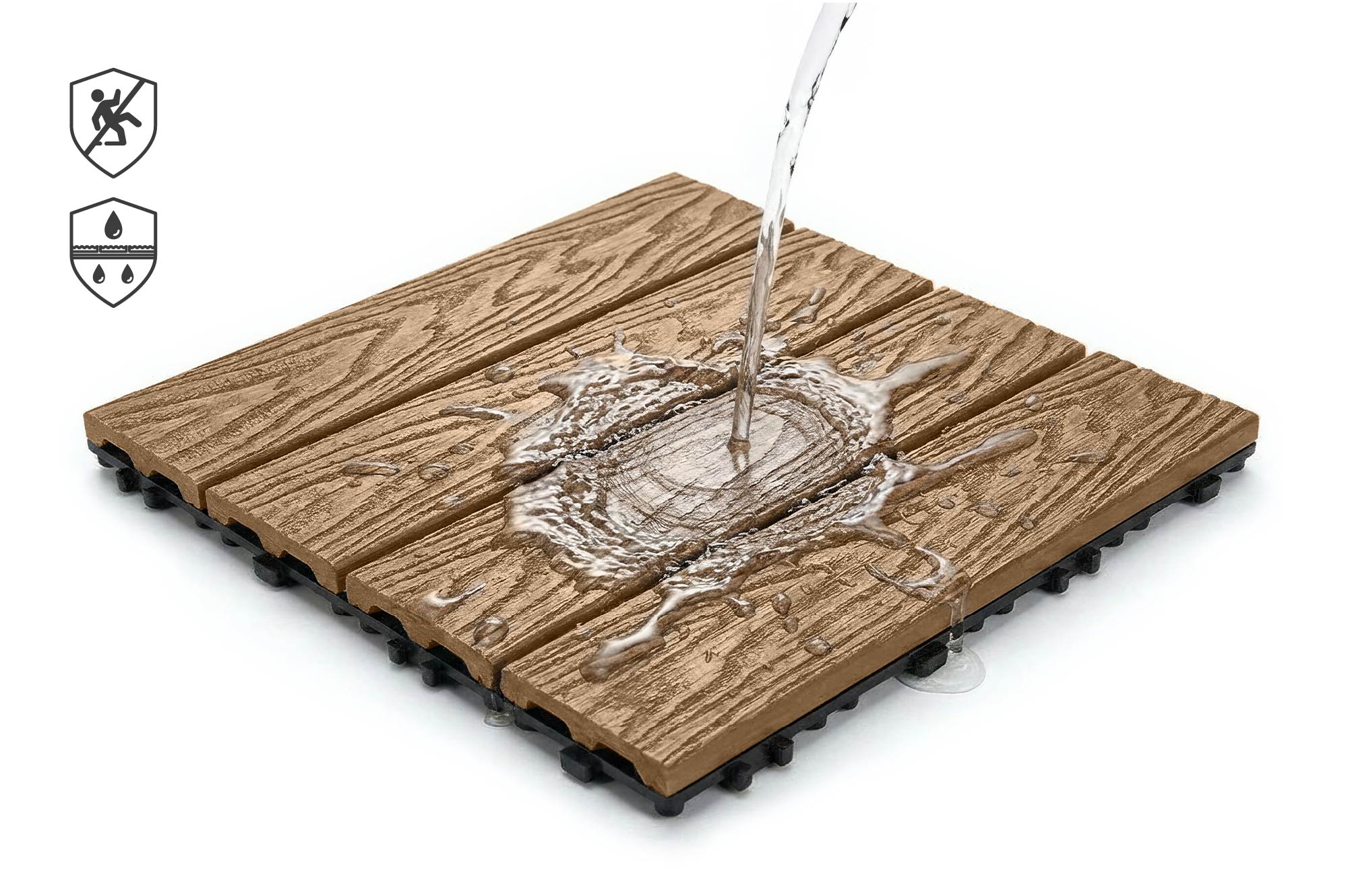 Sada 30 ks kompozitných terasových dlaždíc JURA z teakového dreva, 30x30 cm 8