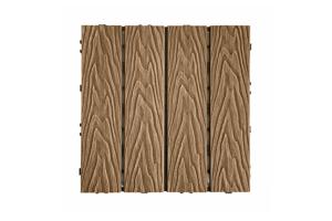 Set of 30 JURA teak composite interlocking terrace tiles, 30x30cm 12