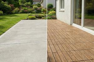 Set of 30 JURA teak composite interlocking terrace tiles, 30x30cm 6