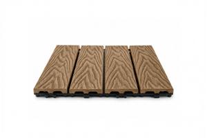Set of 30 JURA teak composite interlocking terrace tiles, 30x30cm 14
