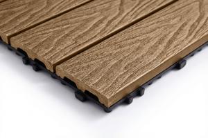 Set of 30 JURA teak composite interlocking terrace tiles, 30x30cm 10