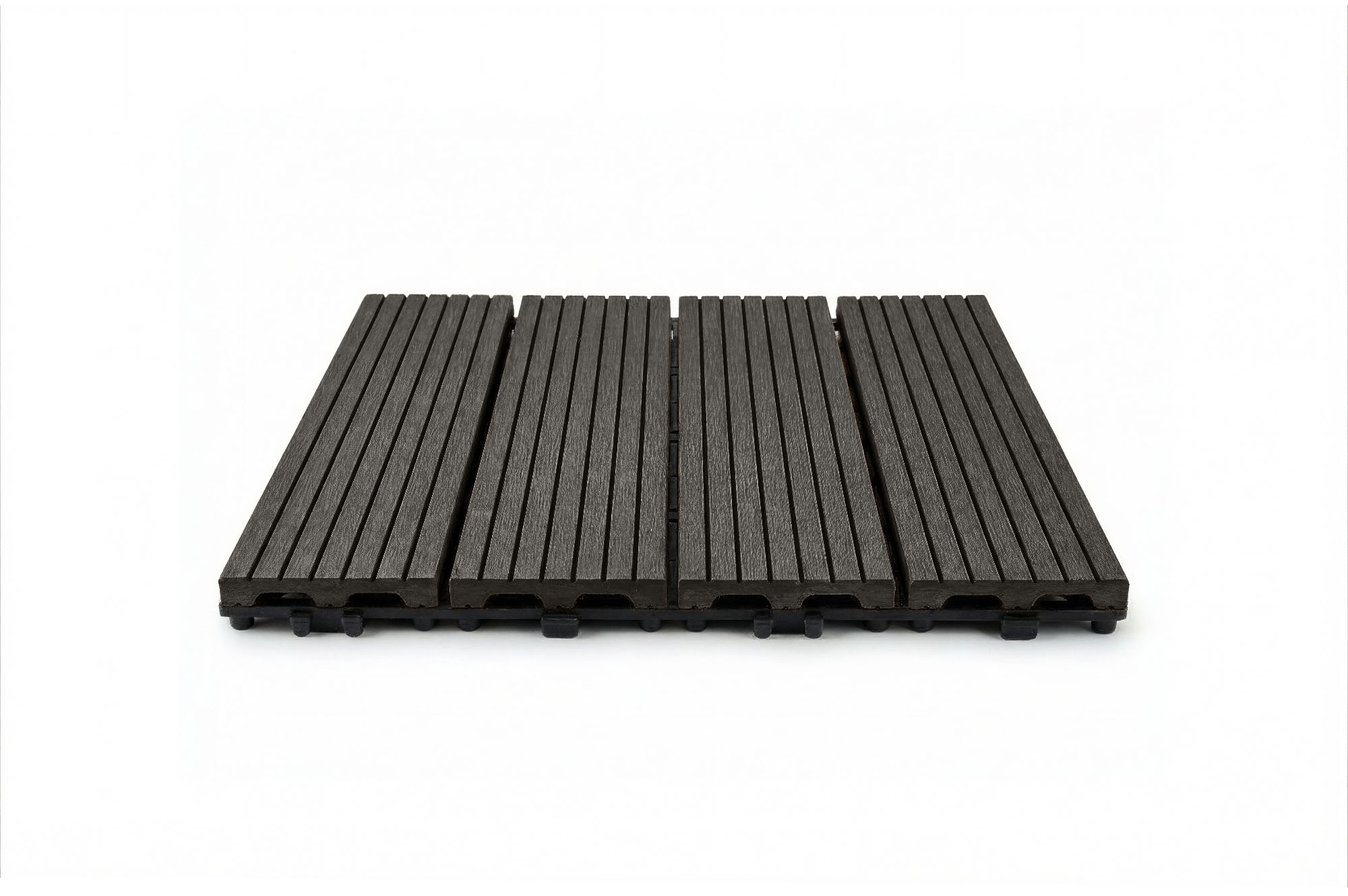 Sada 30 ks sivých drážkovaných kompozitných zámkových terasových dlaždíc SERRA, 30x30 cm 13