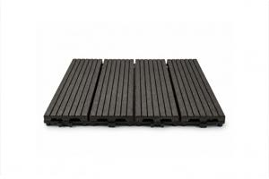 Lot de 30 dalles clipsables terrasse en composite SERRA gris rainuré 30x30cm 14