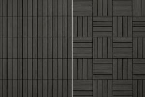 Lot de 30 dalles clipsables terrasse en composite SERRA gris rainuré 30x30cm 5