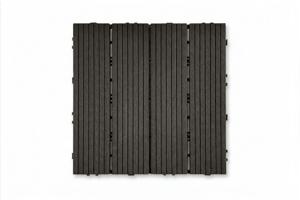 Lot de 30 dalles clipsables terrasse en composite SERRA gris rainuré 30x30cm 12