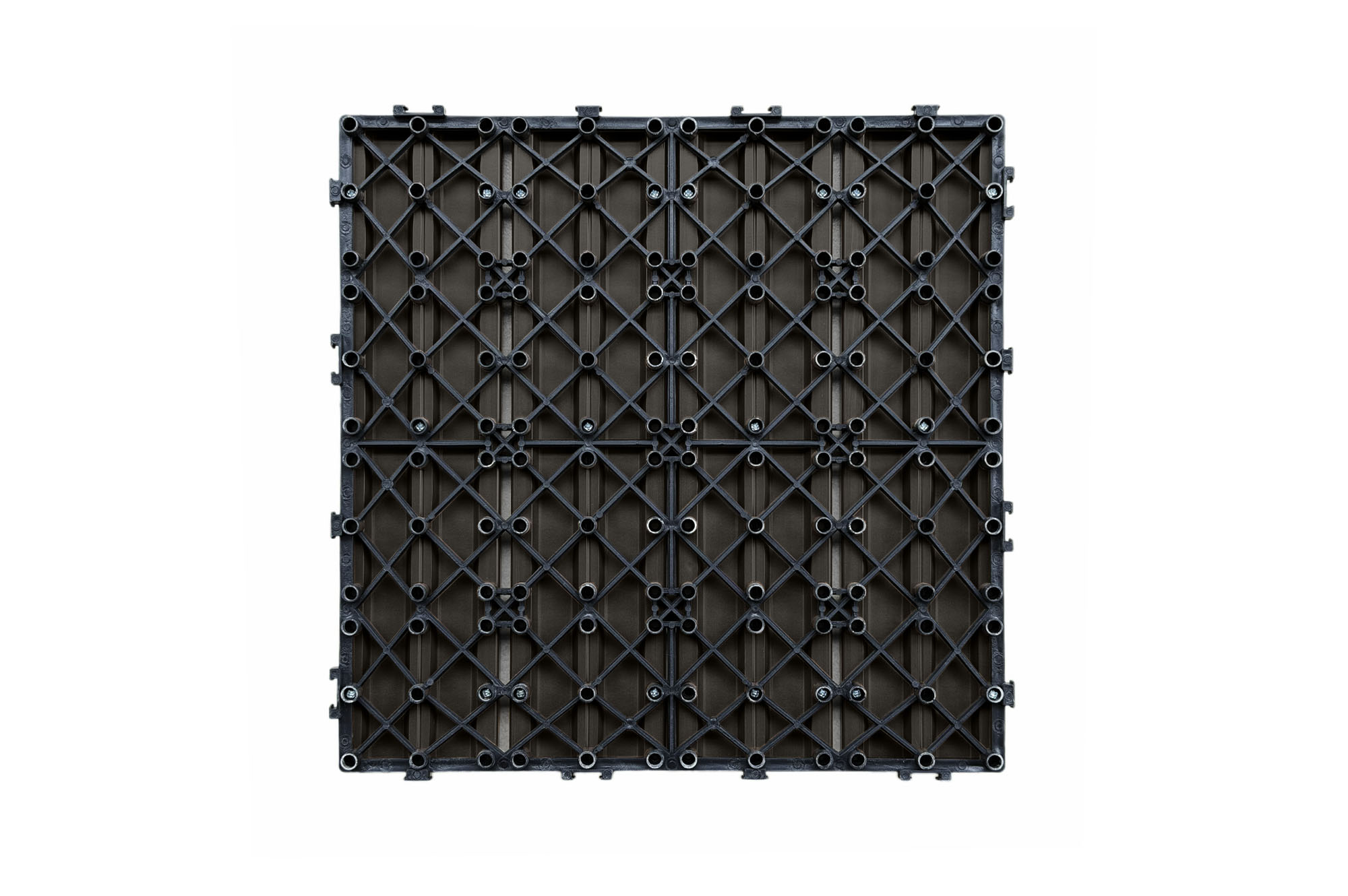 Sada 30 ks sivých drážkovaných kompozitných zámkových terasových dlaždíc SERRA, 30x30 cm 12