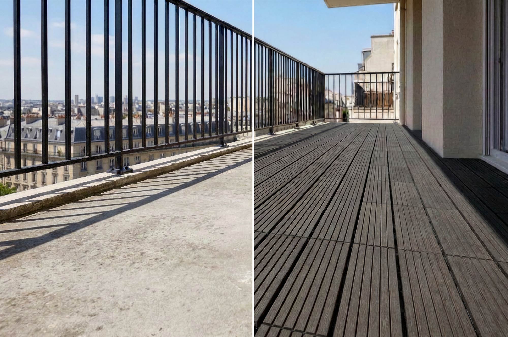 Sada 30 ks sivých drážkovaných kompozitných zámkových terasových dlaždíc SERRA, 30x30 cm 6