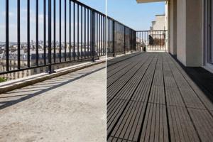 Lot de 30 dalles clipsables terrasse en composite SERRA gris rainuré 30x30cm 6
