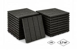 Set od 30 SERRA sivih kompozitnih pločica za terasu s utorima, 30x30 cm main image