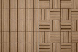 Set of 30 interlocking SERRA teak-grooved composite terrace tiles, 30x30cm 5