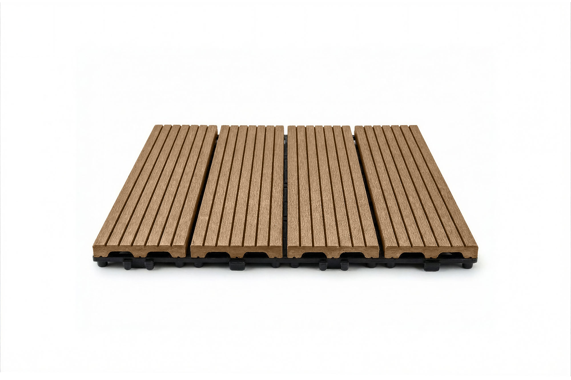 Set of 30 interlocking SERRA teak-grooved composite terrace tiles, 30x30cm 13