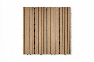 Set of 30 interlocking SERRA teak-grooved composite terrace tiles, 30x30cm 12